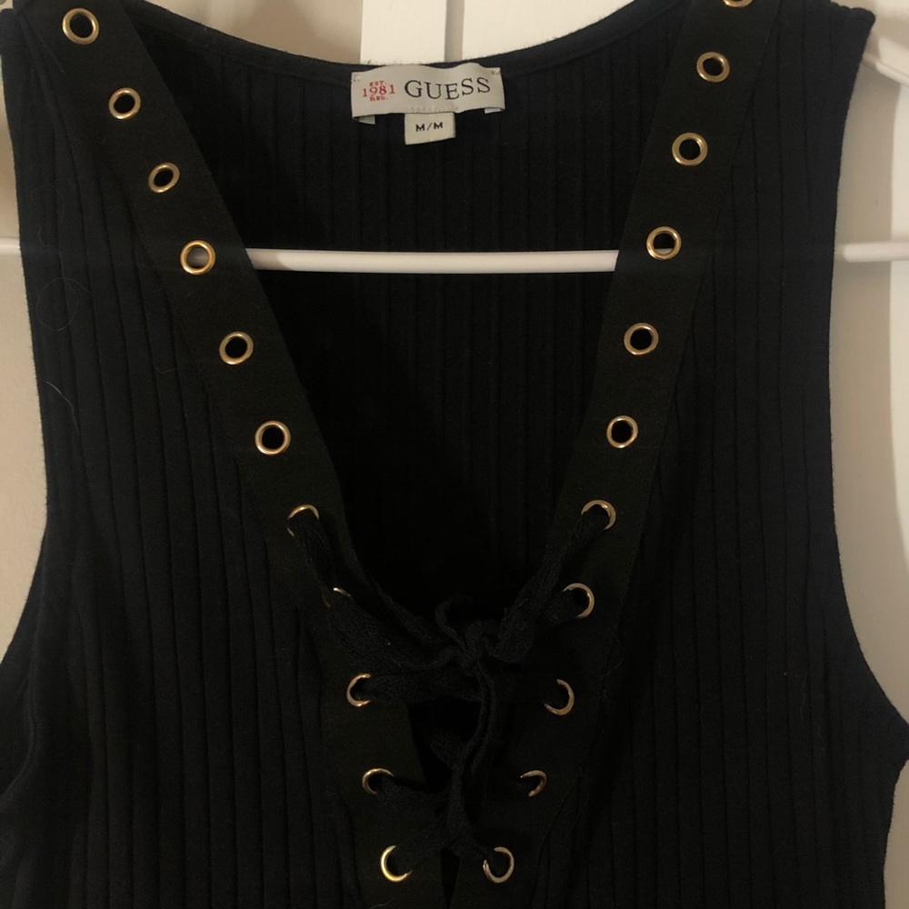 Guess lace up midi dress